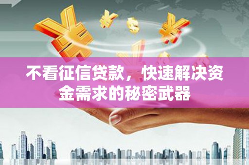平昌不看征信贷款，快速解决资金需求的秘密武器