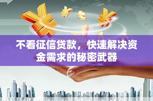 平昌不看征信贷款，快速解决资金需求的秘密武器